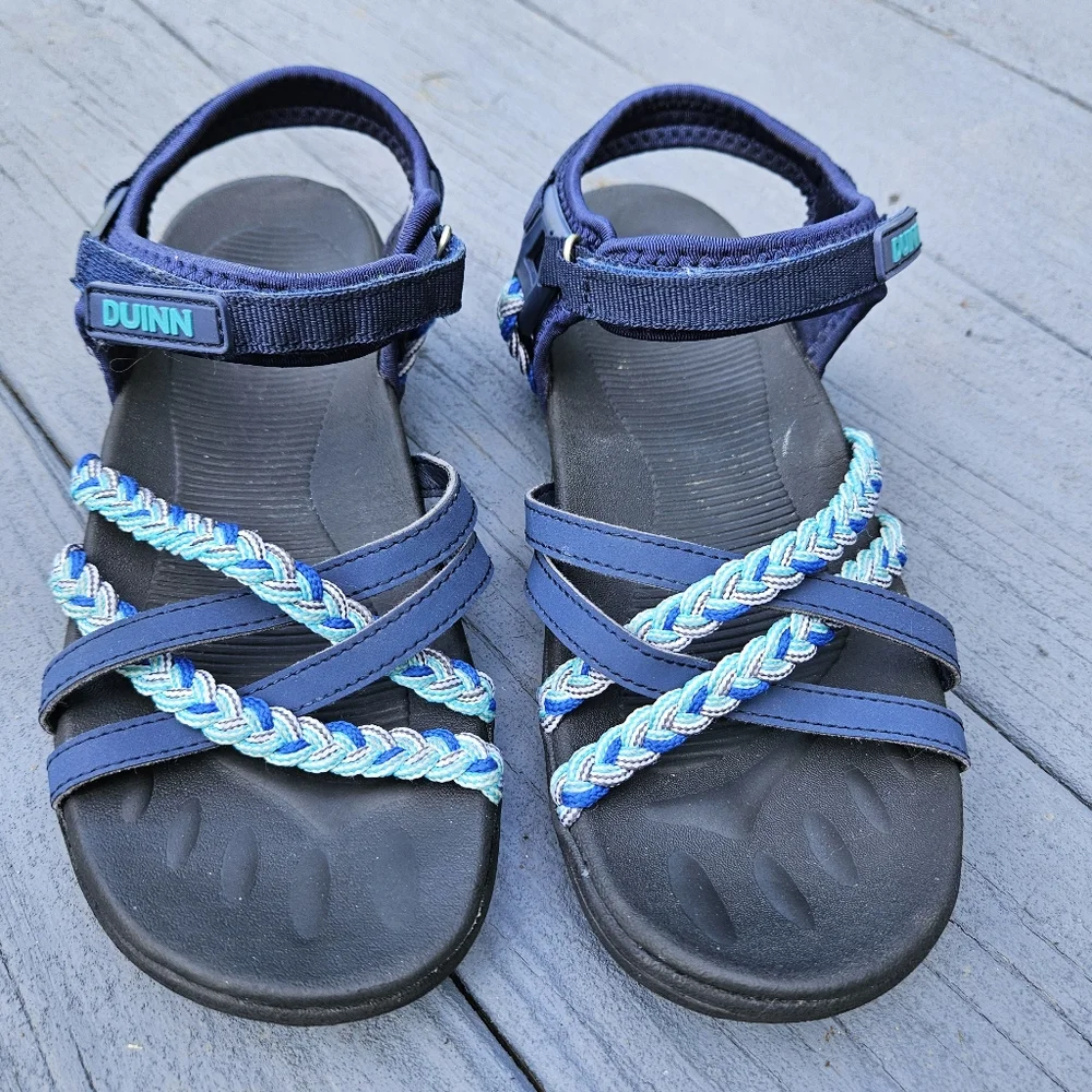 DUINN Hiking Sport Walk Sandal Adjustable Straps Blue Women's Size 8 US - 38 EU
